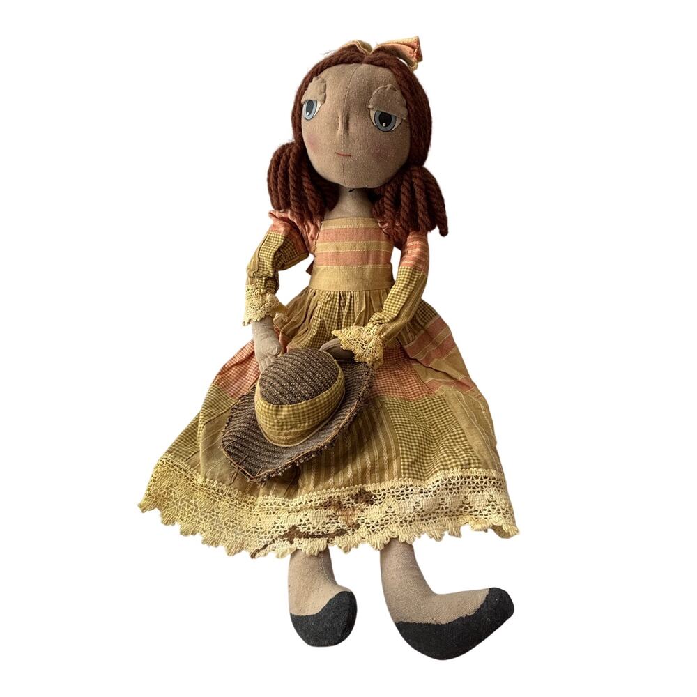 Pearson's Simply Primitives Victoria Cloth Doll Prim Americana Folk Art 25"